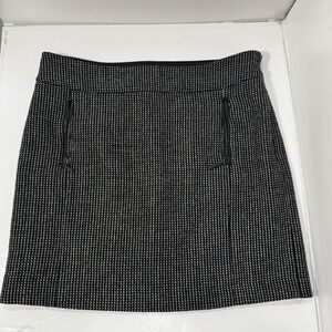Mexx Metropolitan Wool Blend Skirt Size 6 Black White Tweed Mini Dark Academia